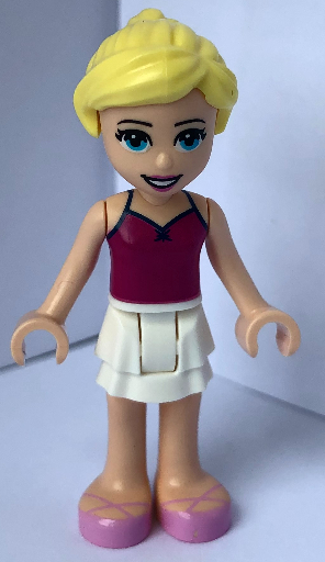 lego 2021 mini figurine frnd443 Stephanie Magenta Tank Top, White Skirt, and Bright Pink Ballet Shoes 