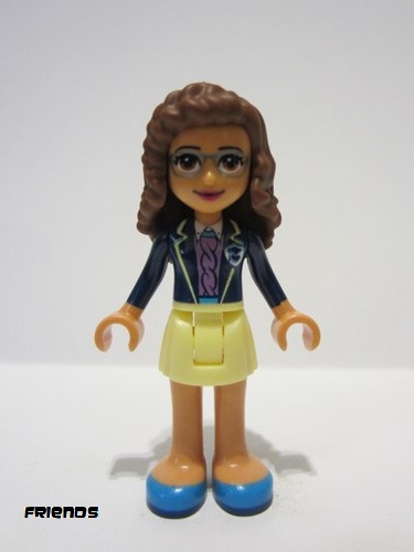 lego 2021 mini figurine frnd460 Olivia Bright Light Yellow Skirt, Dark Blue Jacket, Dark Azure Shoes 