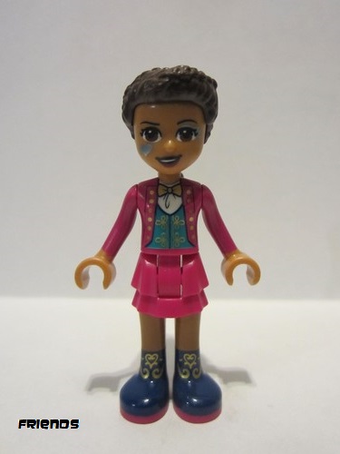 lego 2021 mini figurine frnd467 Andrea Magenta Jacket and Skirt, Dark Blue Boots 