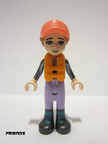 lego 2022 mini figurine frnd0547 Capt. Maxine Lavender Sailing Outfit, Coral Cap, Orange Life Jacket 