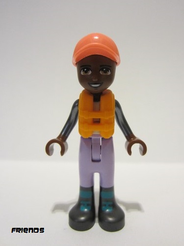lego 2022 mini figurine frnd546 Elijah Lavender Sailing Outfit, Coral Cap, Orange Life Jacket 