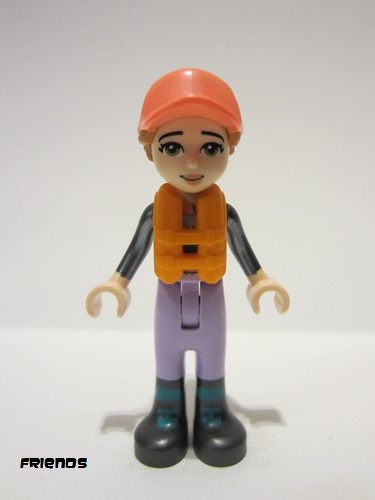 lego 2022 mini figurine frnd547 Capt. Maxine Lavender Sailing Outfit, Coral Cap, Orange Life Jacket 