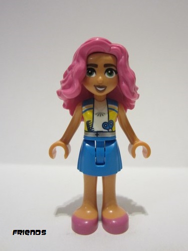 lego 2023 mini figurine frnd0590 Nadia Medium Azure and Yellow Vest, Medium Azure Skirt, Dark Pink Shoes 
