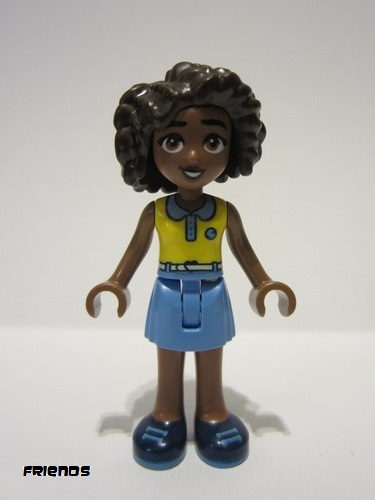 lego 2023 mini figurine frnd606 Aliya Yellow Top, Medium Blue Skirt, Dark Blue Shoes 