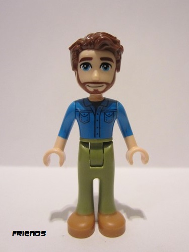 lego 2024 mini figurine frnd0706 Jonathan Dark Azure Shirt, Olive Green Trousers, Medium Nougat Shoes, Reddish Brown Hair 