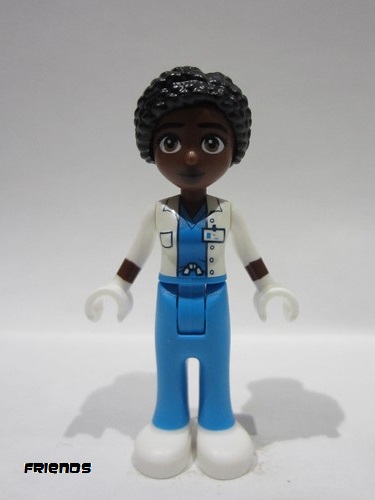 lego 2024 mini figurine frnd0723 Alycia White Jacket over Dark Azure Scrubs, Dark Azure Trousers, White Shoes 