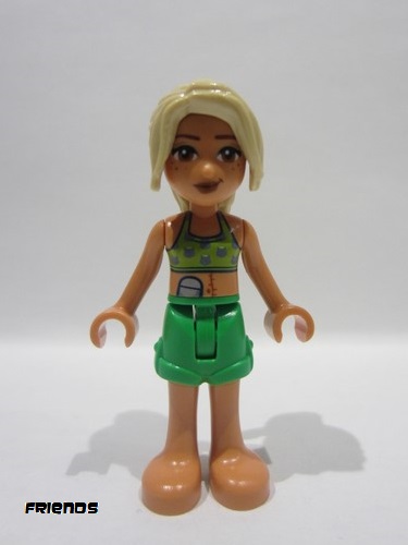 lego 2024 mini figurine frnd0767 Sara Lime Bikini Top, Bright Green Shorts 