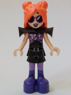 lego 2024 mini figurine frnd690 Ley-La Paisley Persona - Black Shoulder Pads, Dark Purple Boots, Platform Soles 