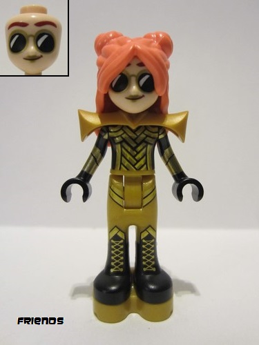 lego 2024 mini figurine frnd707 Ley-La Paisley Persona - Pearl Gold Shoulder Pads, Black Boots, Platform Soles 