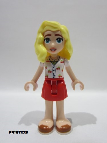 lego 2025 mini figurine frnd0774 Matilde White Top with Cherries, Red Skirt, Dark Orange Shoes 