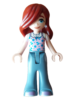 lego 2025 mini figurine frnd800 Paisley Bright Pink Tank Top, Sand Blue Trousers Bell-Bottoms, Medium Lavender Shoes 