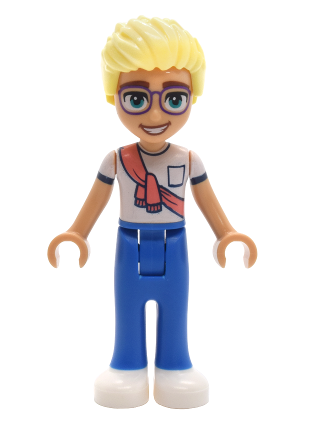 lego 2025 mini figurine frnd834 Olly White Shirt with Coral Scarf, Blue Trousers, White Shoes 