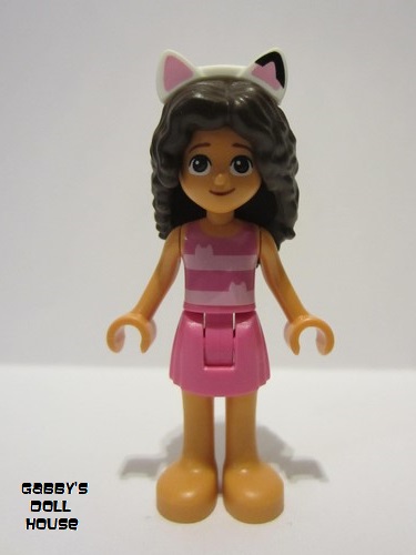 lego 2023 mini figurine gdh002 Gabby Dark Pink and Bright Pink Striped Tank Top, Dark Pink Skirt 