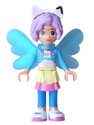lego 2026 mini figurine gdh018 Gabby Medium Azure Hoodie, Layered Skirt over Blue Leggings, Medium Lavender Hair, Wings Fairy 