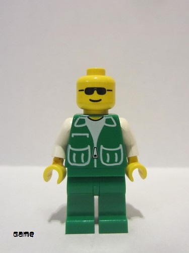 lego 1997 mini figurine game002 Citizen Jacket Green with 2 Large Pockets - Sunglasses, Green Legs, No Headgear (Green Cruiser) 