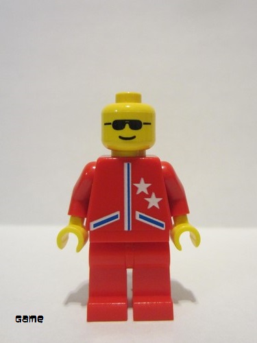 lego 1997 mini figurine game005 Citizen Jacket 2 Stars Red - Red Legs, No Headgear (Red Cruiser) 