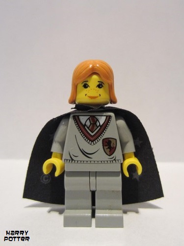 lego 2002 mini figurine hp030 Ginny Weasley Gryffindor Shield Torso, Light Gray Legs, Black Cape with Stars 