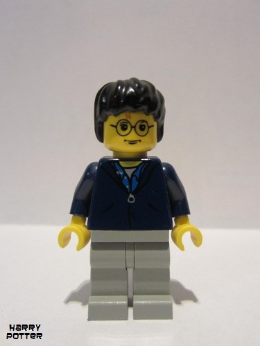 lego 2002 mini figurine hp033 Harry Potter Dark Blue Jacket Torso, Light Gray Legs 