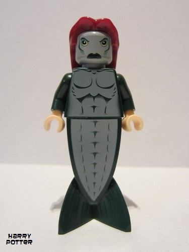 lego 2005 mini figurine hp067 Merman Fish Tail, Long Dark Red Hair 