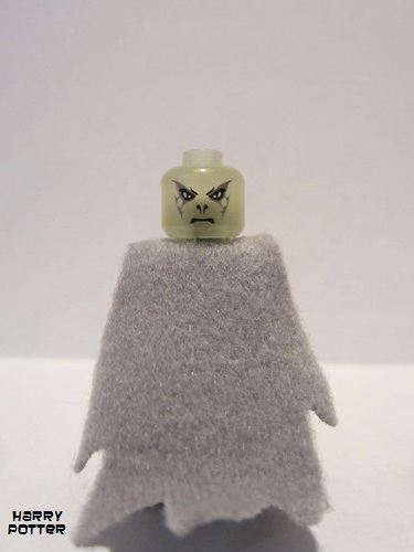lego 2005 mini figurine hp069b Voldemort Glow In Dark Trans Head, Light Bluish Gray Dementor Style Cape 