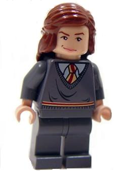 lego 2007 mini figurine hp083 Hermione Gryffindor Stripe Torso, Reddish Brown Female Hair Mid-Length 