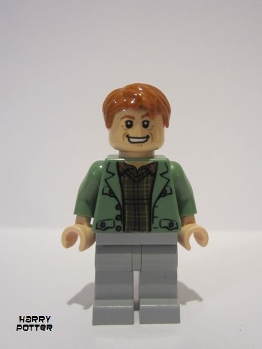 lego 2010 mini figurine hp089 Arthur Weasley Sand Green Open Jacket, Light Bluish Gray Legs 