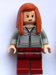 lego 2010 mini figurine hp090 Ginny Weasley Light Bluish Gray Knitwear, Dark Red Legs with Pocket Pattern 