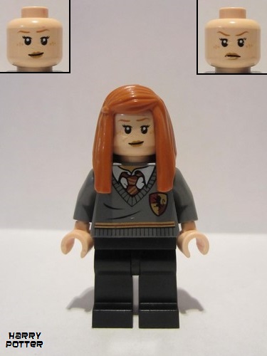 lego 2010 mini figurine hp114 Ginny Weasley Gryffindor Stripe and Shield Torso, Black Legs 
