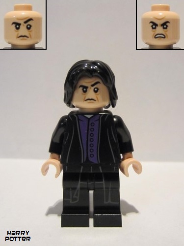 lego 2018 mini figurine hp134a Professor Severus Snape Dark Purple Shirt, Black Robes, Printed Legs, Shirt Tail 