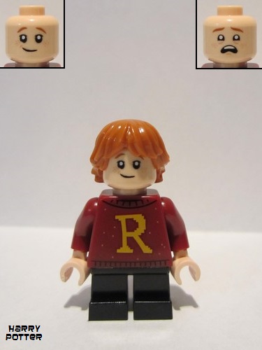 lego 2019 mini figurine hp207 Ron Weasley Dark Red Sweater with Letter 'R' 