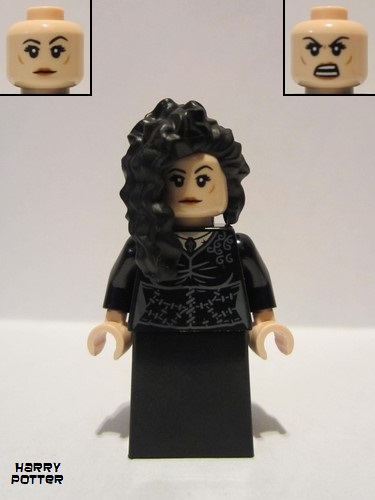 lego 2020 mini figurine hp218 Bellatrix Lestrange Black Dress, Long Black Hair 