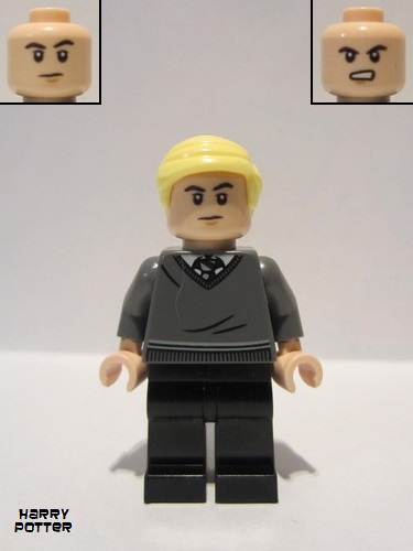 lego 2020 mini figurine hp221 Draco Malfoy Slytherin Sweater, Black Legs 