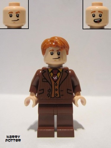lego 2020 mini figurine hp252 Fred Weasley Reddish Brown Suit 