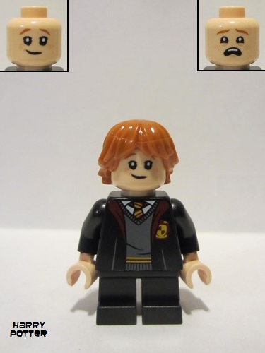 lego 2021 mini figurine hp283 Ron Weasley Gryffindor Robe, Sweater, Shirt and Tie, Black Short Legs 
