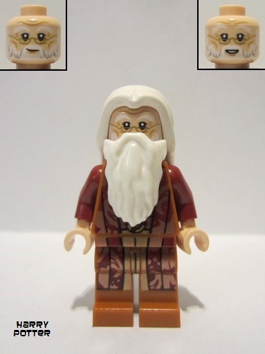lego 2021 mini figurine hp313 Albus Dumbledore White Hair and Beard, Dark Orange Torso and Legs 
