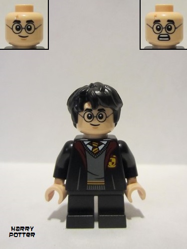 lego 2021 mini figurine hp314 Harry Potter Gryffindor Robe Open, Sweater, Shirt and Tie, Black Short Legs 