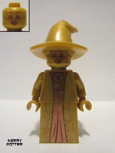lego 2021 mini figurine hp323 Professor Minerva McGonagall 20th Anniversary Pearl Gold 