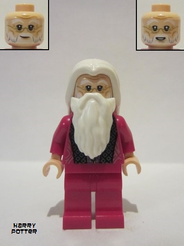 lego 2022 mini figurine hp350 Albus Dumbledore Magenta Robe, Plain Legs 