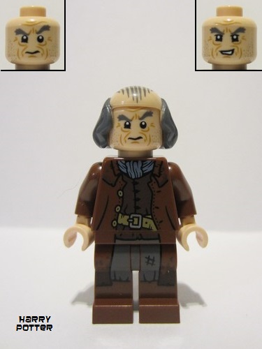 lego 2022 mini figurine hp353 Argus Filch Bald on Top, Dark Bluish Gray Jacket 
