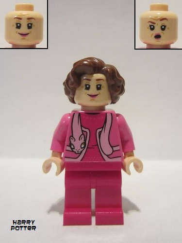 lego 2022 mini figurine hp356 Professor Dolores Umbridge Dark Pink Jacket with Cat Scarf 