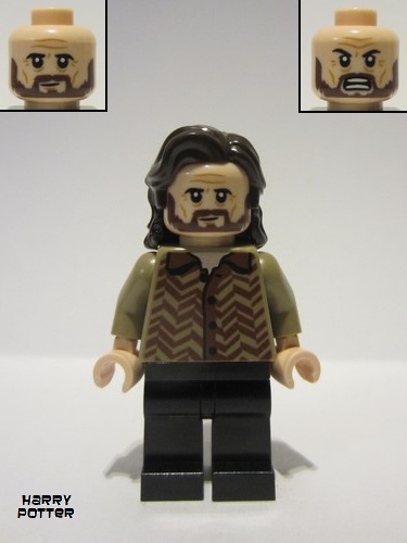 lego 2022 mini figurine hp371 Sirius Black Dark Brown Hair, Dark Tan Sweater 
