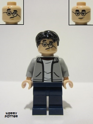 lego 2022 mini figurine hp384 Harry Potter Light Bluish Gray Jacket, Broken Glasses 