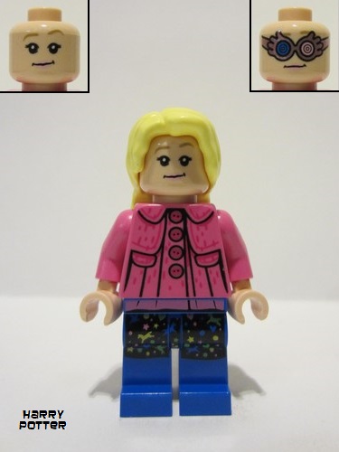 lego 2022 mini figurine hp386 Luna Lovegood Dark Pink Jacket, Long Hair 