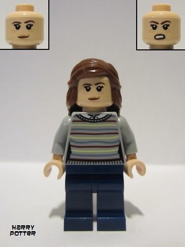 lego 2022 mini figurine hp394 Hermione Granger Striped Sweater, Dark Blue Legs 