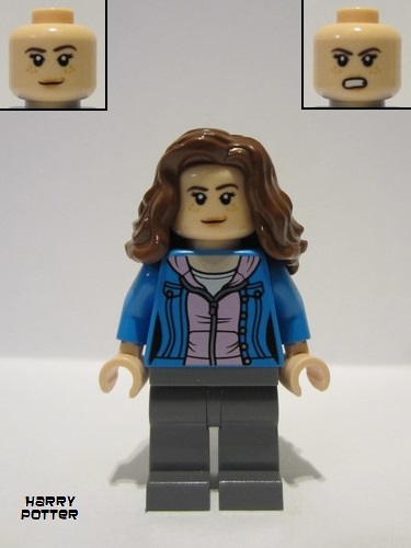 lego 2023 mini figurine hp409 Hermione Granger Dark Azure Jacket over Bright Pink Hoodie 