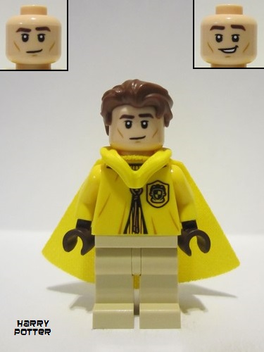 lego 2023 mini figurine hp429 Cedric Diggory Yellow Hufflepuff Quidditch Uniform with Hood and Cape 