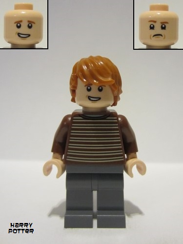 lego 2023 mini figurine hp436 Ron Weasley Reddish Brown Striped Sweater 