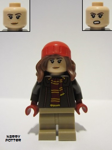 lego 2023 mini figurine hp460 Hermione Granger Reddish Brown Jacket, Scarf, Red Beanie 