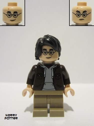 lego 2024 mini figurine hp467 Harry Potter Dark Brown Open Jacket, Dark Tan Medium Legs 