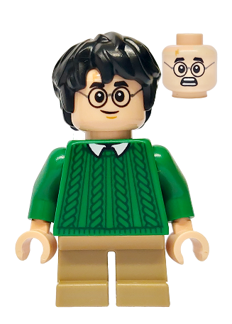 lego 2024 mini figurine hp475 Harry Potter Green Sweater, Dark Tan Short Legs 
